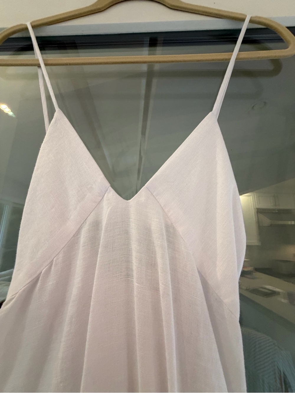 J. Crew White Linen Maxi Slip Dress with Spaghetti Straps - Picture 2 of 5